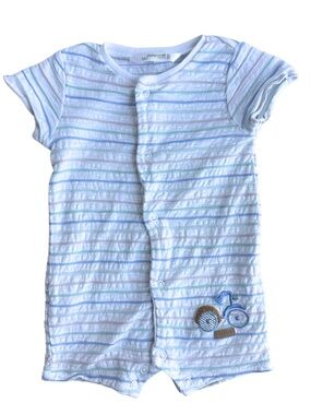 Mayoral Baby Boy Striped Newborn Romper Blue Short Sleeve One Piece